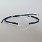 Bracelet fin en micro-macram&eacute; bleu canard avec un double-cercle en argent