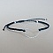 Bracelet fin en micro-macram&eacute; bleu canard avec un double-cercle en argent