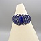 Commande personnalis&eacute;e : Bracelet en micro-macram&eacute; bleu nuit avec un lapis lazuli serti de m&eacute;tal argent&eacute;