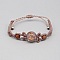 Bracelet en micro-macram&eacute; couleur taupe avec une perle en verre