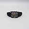 Bracelet en micro-macram&eacute; noir avec une labradorite sertie