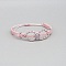 Bracelet micro-macramé rose avec pierre sertie quartz rose.