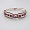 Bracelet en micro-macram&eacute; taupe avec une perle gemme jaspe imp&eacute;rial bleu violet