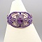 Bracelet en micro-macram&eacute; violet avec une am&eacute;thyste sertie