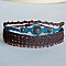 Bracelets artisanaux en macramé avec perles en œil de tigre.