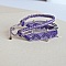 Bracelet multi-rangs 3 en 1  mauve et violet