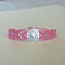 Bracelet rose en micro-macram&eacute; avec un intercalaire en argent