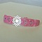 Bracelet rose en micro-macram&eacute; avec un intercalaire en argent