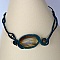 Collier en micro-macram&eacute; bleu canard avec une pierre naturelle, l'oeil de tigre