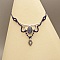 Collier bleu nuit  en micro-macram&eacute;  avec une labradorite sertie