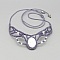 Collier  micro-macram&eacute; mauve gris&eacute;  nacre