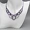 Collier  micro-macram&eacute; mauve gris&eacute;  nacre