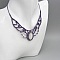 Collier  micro-macram&eacute; mauve gris&eacute;  nacre