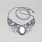 Collier  micro-macram&eacute; mauve gris&eacute;  nacre