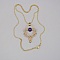 Collier en micro-macramé sable avec perle d'améthyste dorée.