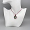 Collier en micro-macram&eacute; rouge avec une labradorite