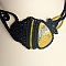 Collier noir/jaune en micro-macram&eacute;  avec une  pierre naturelle, la jaspe 