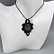 Collier noir en micro-macram&eacute; avec une labradorite