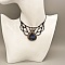 Collier noir en micro-macram&eacute;  avec une labradorite sertie