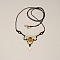 Collier noir en micro-macram&eacute;  avec un oeil de tigre serti