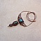 Collier ras-du-cou avec labradorites en micro-macram&eacute; mauve fonc&eacute; 