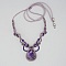 Collier violet en micro-macram&eacute; avec une am&eacute;thyste