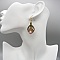 Paire de boucles d'oreilles bleues avec des perles en rhodochrosite