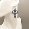 Paire de boucles d'oreilles bleues  en micro-macram&eacute; 