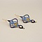 Paire de boucles d'oreilles bleues  en micro-macram&eacute; 