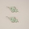 Paire de boucles d'oreilles vert menthe &agrave; l'eau en micro-macram&eacute; 