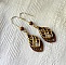 boucles d'oreilles bois et pampille doré