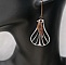 Boucles d'oreilles ailes en bois peint gris m&eacute;tallis&eacute; et feuilles cuivr&eacute;es