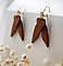 Boucles d'oreilles en bois cigales merisier dor&eacute;