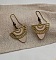 Boucles d'oreilles bois p&ecirc;che et arc-en-ciel laiton 