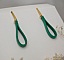 Boucles d'oreilles en cuir jade clous longs rectangulaires dor&eacute;s