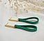 Boucles d'oreilles en cuir jade clous longs rectangulaires dor&eacute;s