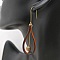 Boucles d'oreilles en cuir marron et pierres de gemmes Unakite