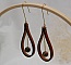 Boucles d'oreilles en cuir marron et pierres de gemmes Unakite
