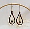 Boucles d'oreilles en cuir marron et pierres de gemmes Unakite