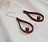 Boucles d'oreilles en cuir marron et pierres de gemmes Unakite