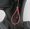 Boucles d'oreilles en cuir rouge corail et perles assorties