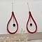 Boucles d'oreilles en cuir rouge corail et perles assorties