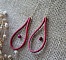 Boucles d'oreilles en cuir rouge corail et perles assorties