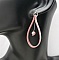 Boucles d'oreilles en cuir vieux rose sur clous en argent 925 