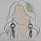 Boucles d'oreilles feuille en bois et m&eacute;tal patin&eacute; vert de gris