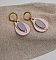 Boucles d'oreilles gouttes en bois rose et parme pastels