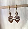boucles d'oreilles bois et petites perles