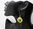 Boucles d'oreilles pendantes en bois vert m&eacute;tallis&eacute; et soleils dor&eacute;s