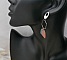 Boucles d'oreilles pendantes g&eacute;om&eacute;triques gris et marron