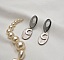 Boucles d'oreilles pendantes g&eacute;om&eacute;triques ovales blanc croissants de lune